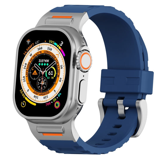 For Apple Watch 46mm / 49mm / 45mm / 44mm Trailblazer Silicone Watch Band(Midnight Blue) by bashfashion
