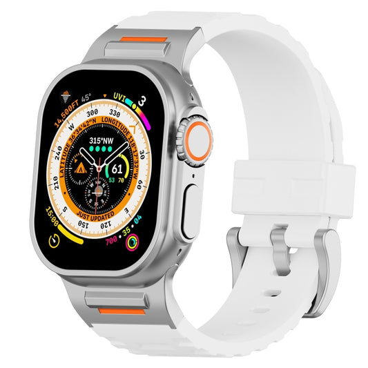 For Apple Watch 46mm / 49mm / 45mm / 44mm Trailblazer Silicone Watch Band(White) by bashfashion