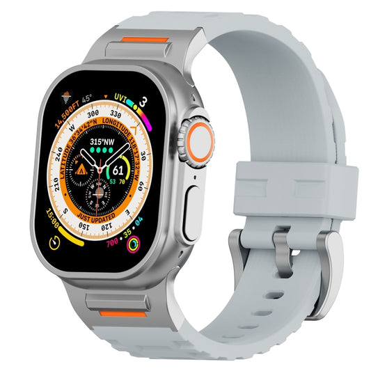For Apple Watch 46mm / 49mm / 45mm / 44mm Trailblazer Silicone Watch Band(Cloudy Gray) by bashfashion