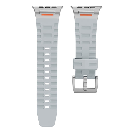 For Apple Watch 46mm / 49mm / 45mm / 44mm Trailblazer Silicone Watch Band(Cloudy Gray) by bashfashion