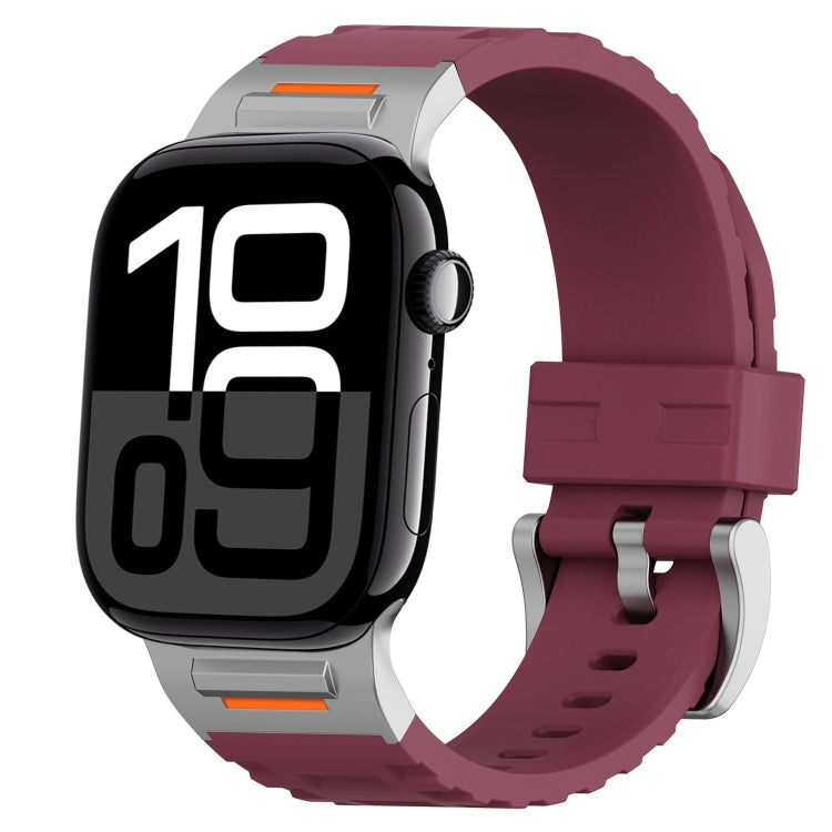 For Apple Watch 42mm / 41mm / 40mm / 38mm Trailblazer Silicone Watch Band(Wine Red) by bashfashion