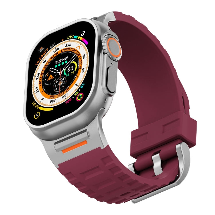For Apple Watch 42mm / 41mm / 40mm / 38mm Trailblazer Silicone Watch Band(Wine Red) by bashfashion