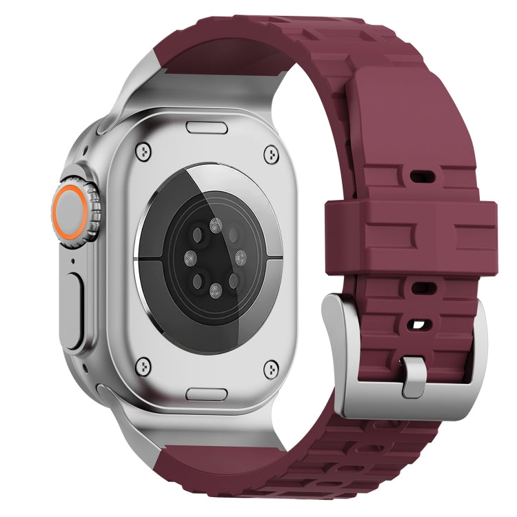 For Apple Watch 42mm / 41mm / 40mm / 38mm Trailblazer Silicone Watch Band(Wine Red) by bashfashion