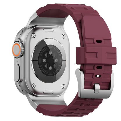 For Apple Watch 42mm / 41mm / 40mm / 38mm Trailblazer Silicone Watch Band(Wine Red) by bashfashion