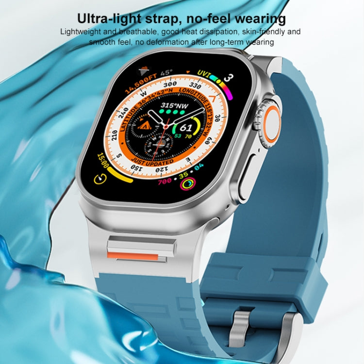 For Apple Watch 42mm / 41mm / 40mm / 38mm Trailblazer Silicone Watch Band(Premium Blue) by bashfashion