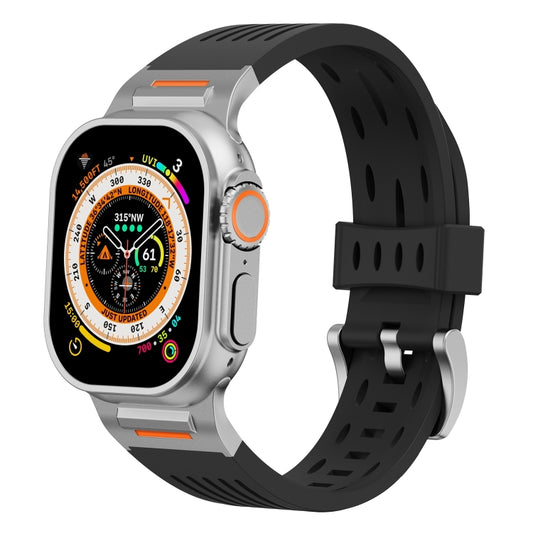 For Apple Watch 46mm / 49mm / 45mm / 44mm Trailblazer Oval Holes Silicone Watch Band(Black) by bashfashion