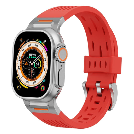 For Apple Watch 46mm / 49mm / 45mm / 44mm Trailblazer Oval Holes Silicone Watch Band(Red) by bashfashion