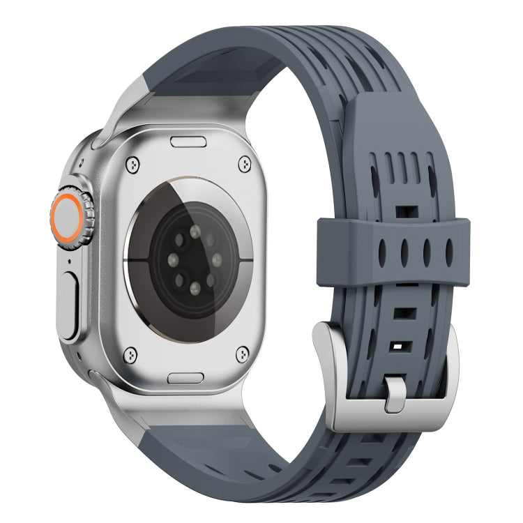 For Apple Watch 46mm / 49mm / 45mm / 44mm Trailblazer Oval Holes Silicone Watch Band(Grey) by bashfashion