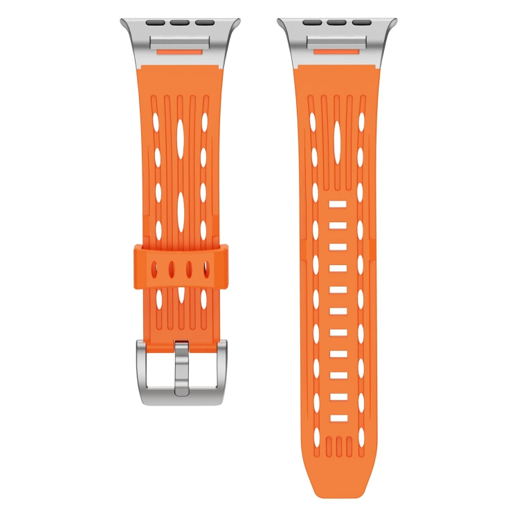 For Apple Watch 42mm / 41mm / 40mm / 38mm Trailblazer Oval Holes Silicone Watch Band(Orange) by bashfashion