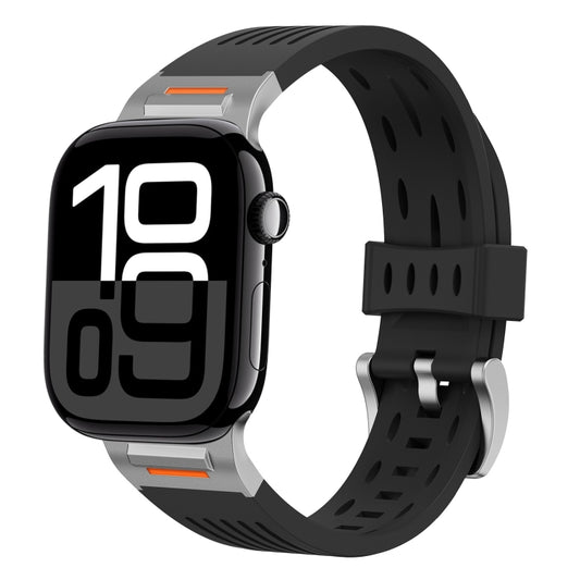 For Apple Watch 42mm / 41mm / 40mm / 38mm Trailblazer Oval Holes Silicone Watch Band(Black) by bashfashion
