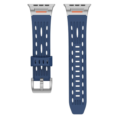 For Apple Watch 42mm / 41mm / 40mm / 38mm Trailblazer Oval Holes Silicone Watch Band(Midnight Blue) by bashfashion