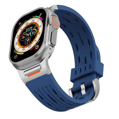 For Apple Watch 42mm / 41mm / 40mm / 38mm Trailblazer Oval Holes Silicone Watch Band(Midnight Blue) by bashfashion