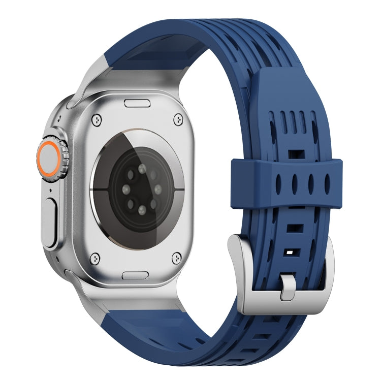 For Apple Watch 42mm / 41mm / 40mm / 38mm Trailblazer Oval Holes Silicone Watch Band(Midnight Blue) by bashfashion