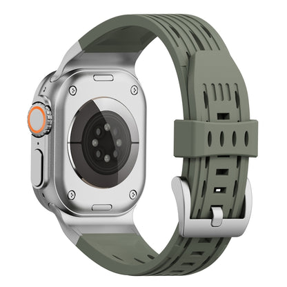 For Apple Watch 42mm / 41mm / 40mm / 38mm Trailblazer Oval Holes Silicone Watch Band(Forest Green) by bashfashion