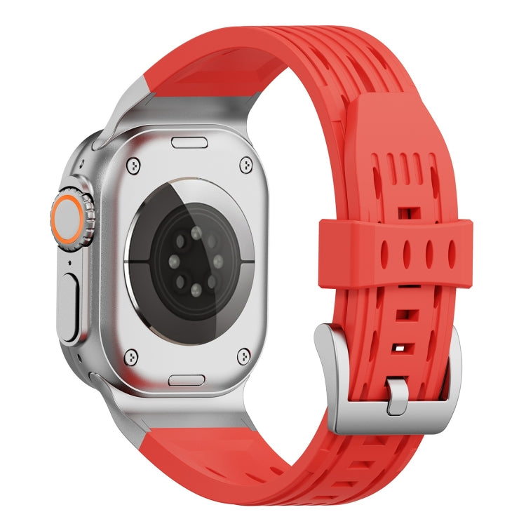 For Apple Watch 42mm / 41mm / 40mm / 38mm Trailblazer Oval Holes Silicone Watch Band(Red) by bashfashion