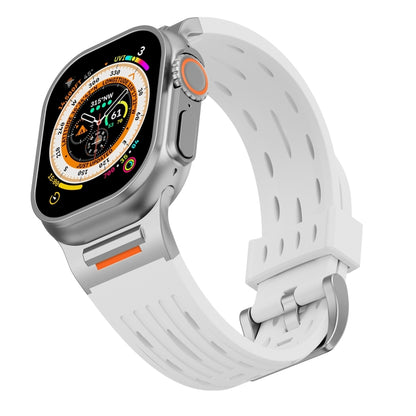 For Apple Watch 42mm / 41mm / 40mm / 38mm Trailblazer Oval Holes Silicone Watch Band(White) by bashfashion
