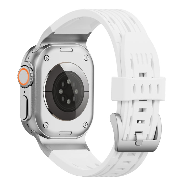 For Apple Watch 42mm / 41mm / 40mm / 38mm Trailblazer Oval Holes Silicone Watch Band(White) by bashfashion