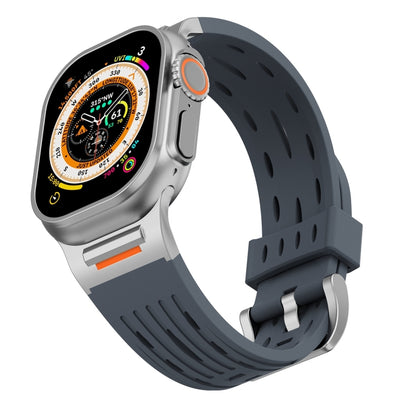 For Apple Watch 42mm / 41mm / 40mm / 38mm Trailblazer Oval Holes Silicone Watch Band(Grey) by bashfashion