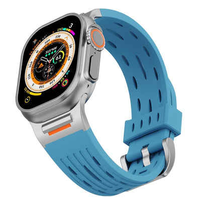 For Apple Watch 42mm / 41mm / 40mm / 38mm Trailblazer Oval Holes Silicone Watch Band(Premium Blue) by bashfashion