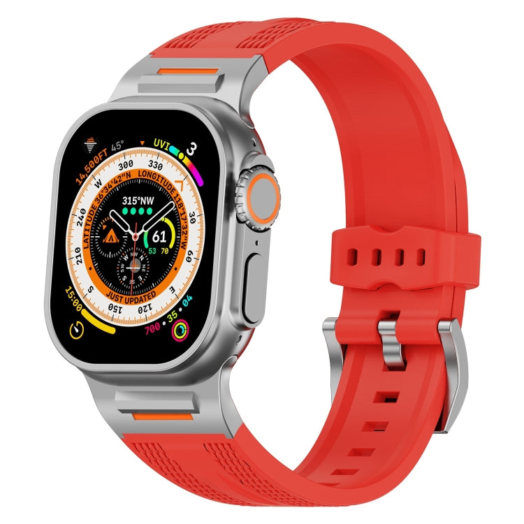 For Apple Watch 46mm / 49mm / 45mm / 44mm Trailblazer Woven Texture Silicone Watch Band(Red) by bashfashion