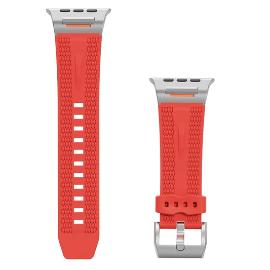 For Apple Watch 46mm / 49mm / 45mm / 44mm Trailblazer Woven Texture Silicone Watch Band(Red) by bashfashion