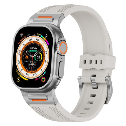 For Apple Watch 46mm / 49mm / 45mm / 44mm Trailblazer Woven Texture Silicone Watch Band(Starlight) by bashfashion