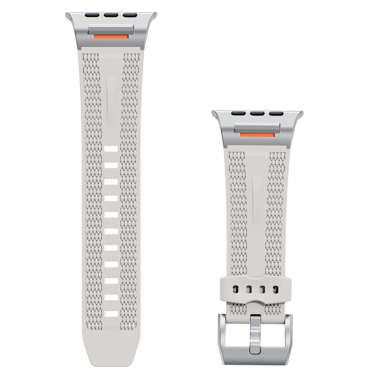 For Apple Watch 46mm / 49mm / 45mm / 44mm Trailblazer Woven Texture Silicone Watch Band(Starlight) by bashfashion