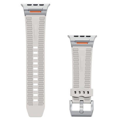 For Apple Watch 46mm / 49mm / 45mm / 44mm Trailblazer Woven Texture Silicone Watch Band(Starlight) by bashfashion