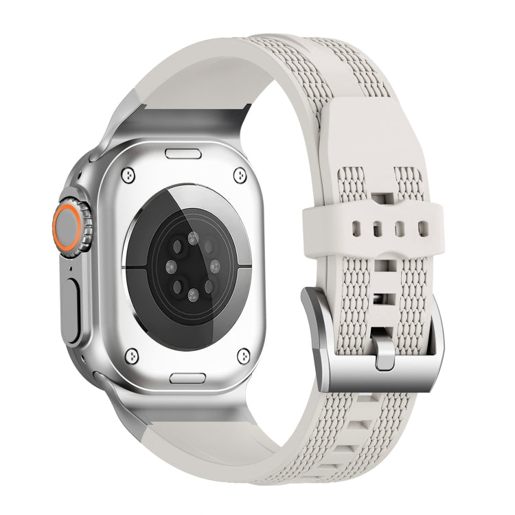 For Apple Watch 46mm / 49mm / 45mm / 44mm Trailblazer Woven Texture Silicone Watch Band(Starlight) by bashfashion