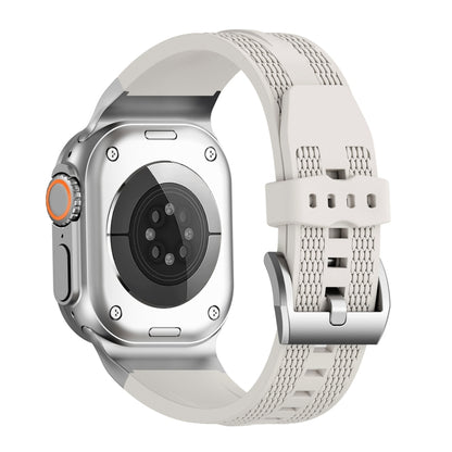 For Apple Watch 46mm / 49mm / 45mm / 44mm Trailblazer Woven Texture Silicone Watch Band(Starlight) by bashfashion