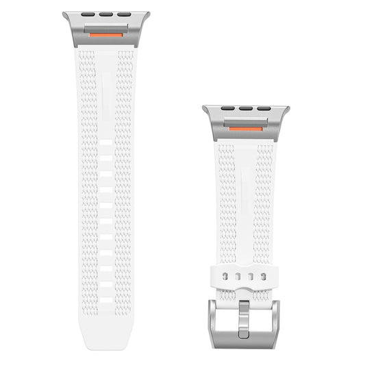 For Apple Watch 46mm / 49mm / 45mm / 44mm Trailblazer Woven Texture Silicone Watch Band(White) by bashfashion