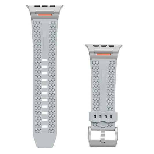For Apple Watch 46mm / 49mm / 45mm / 44mm Trailblazer Woven Texture Silicone Watch Band(Cloudy Gray) by bashfashion