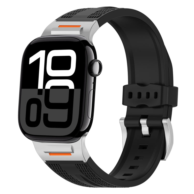 For Apple Watch 42mm / 41mm / 40mm / 38mm Trailblazer Woven Texture Silicone Watch Band(Black) by bashfashion