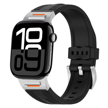 For Apple Watch 42mm / 41mm / 40mm / 38mm Trailblazer Woven Texture Silicone Watch Band(Black) by bashfashion