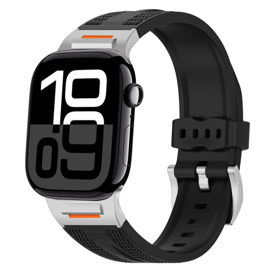 For Apple Watch 42mm / 41mm / 40mm / 38mm Trailblazer Woven Texture Silicone Watch Band(Black) by bashfashion