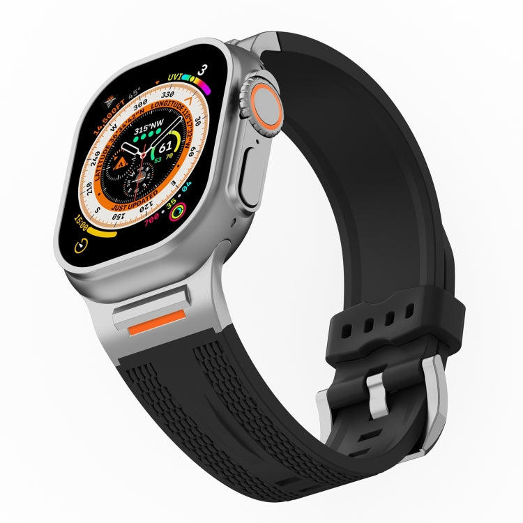 For Apple Watch 42mm / 41mm / 40mm / 38mm Trailblazer Woven Texture Silicone Watch Band(Black) by bashfashion