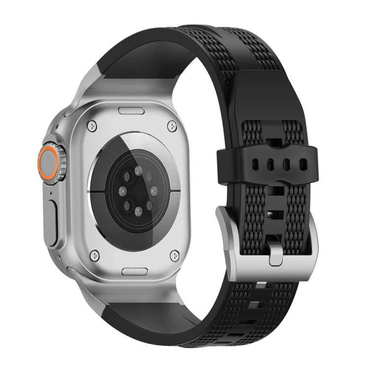 For Apple Watch 42mm / 41mm / 40mm / 38mm Trailblazer Woven Texture Silicone Watch Band(Black) by bashfashion
