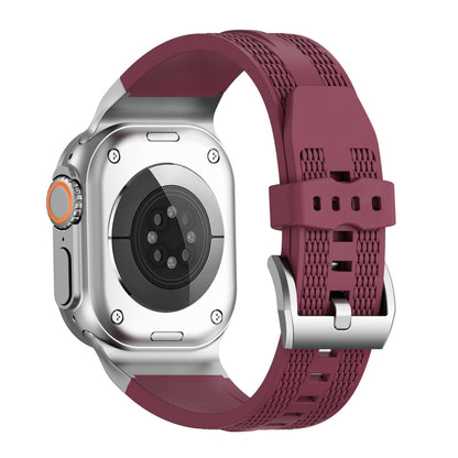 For Apple Watch 42mm / 41mm / 40mm / 38mm Trailblazer Woven Texture Silicone Watch Band(Wine Red) by bashfashion