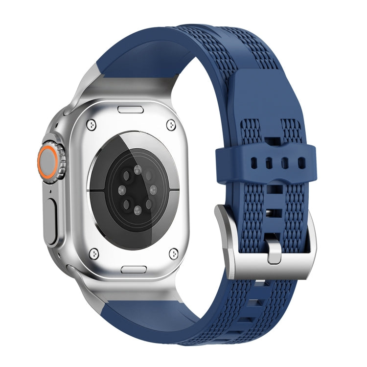 For Apple Watch 42mm / 41mm / 40mm / 38mm Trailblazer Woven Texture Silicone Watch Band(Midnight Blue) by bashfashion