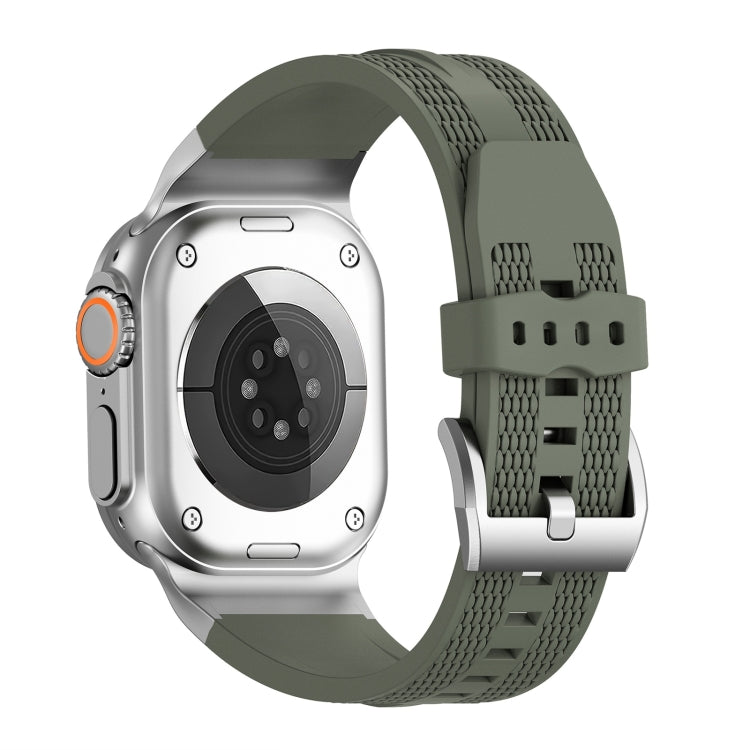 For Apple Watch 42mm / 41mm / 40mm / 38mm Trailblazer Woven Texture Silicone Watch Band(Forest Green) by bashfashion