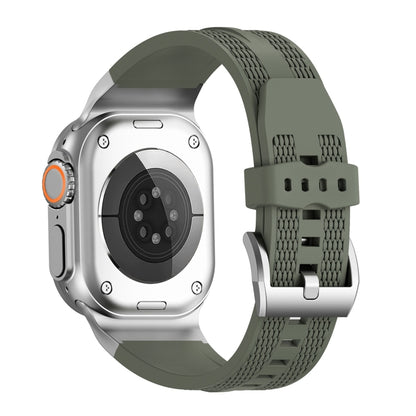 For Apple Watch 42mm / 41mm / 40mm / 38mm Trailblazer Woven Texture Silicone Watch Band(Forest Green) by bashfashion