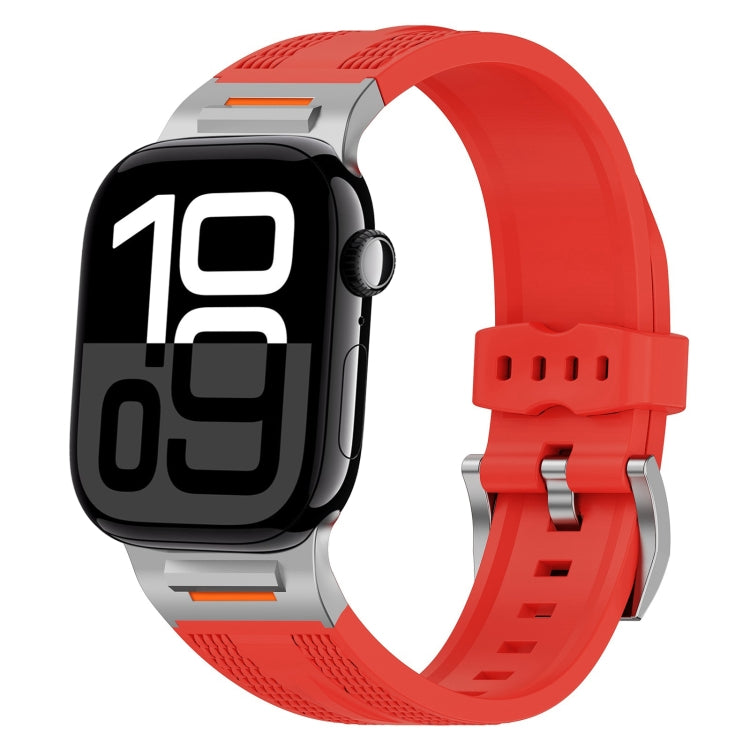 For Apple Watch 42mm / 41mm / 40mm / 38mm Trailblazer Woven Texture Silicone Watch Band(Red) by bashfashion