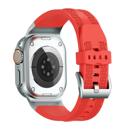For Apple Watch 42mm / 41mm / 40mm / 38mm Trailblazer Woven Texture Silicone Watch Band(Red) by bashfashion