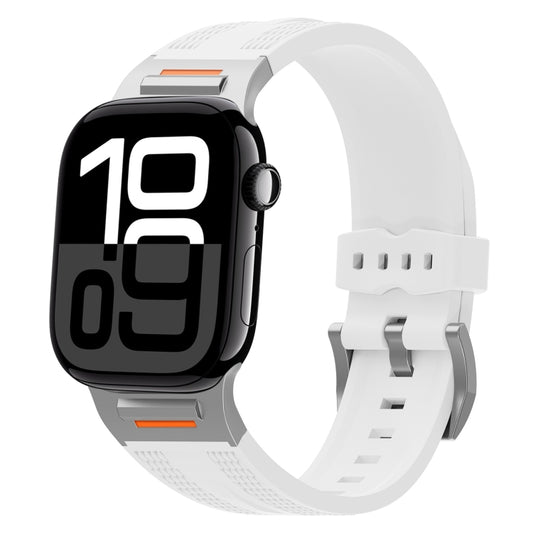 For Apple Watch 42mm / 41mm / 40mm / 38mm Trailblazer Woven Texture Silicone Watch Band(White) by bashfashion