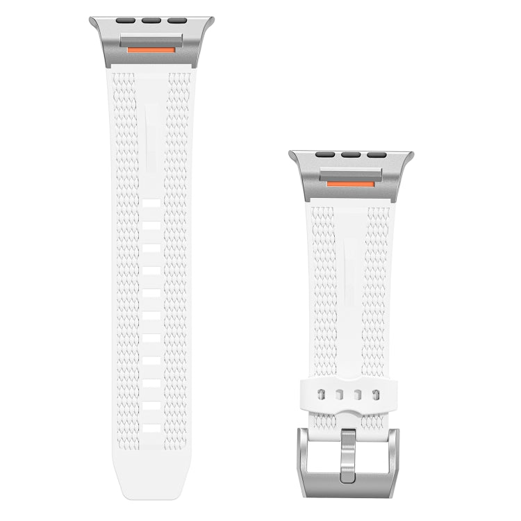 For Apple Watch 42mm / 41mm / 40mm / 38mm Trailblazer Woven Texture Silicone Watch Band(White) by bashfashion