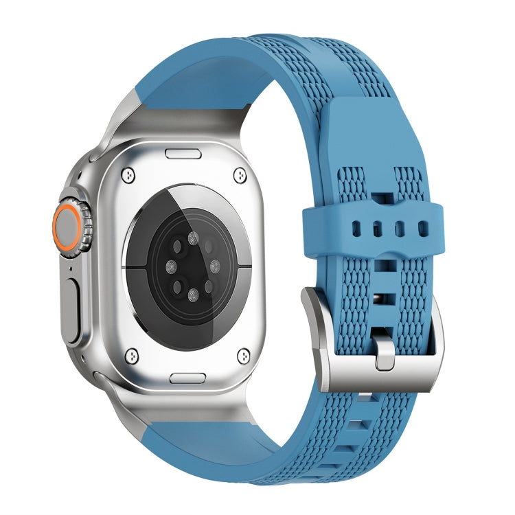 For Apple Watch 42mm / 41mm / 40mm / 38mm Trailblazer Woven Texture Silicone Watch Band(Premium Blue) by bashfashion