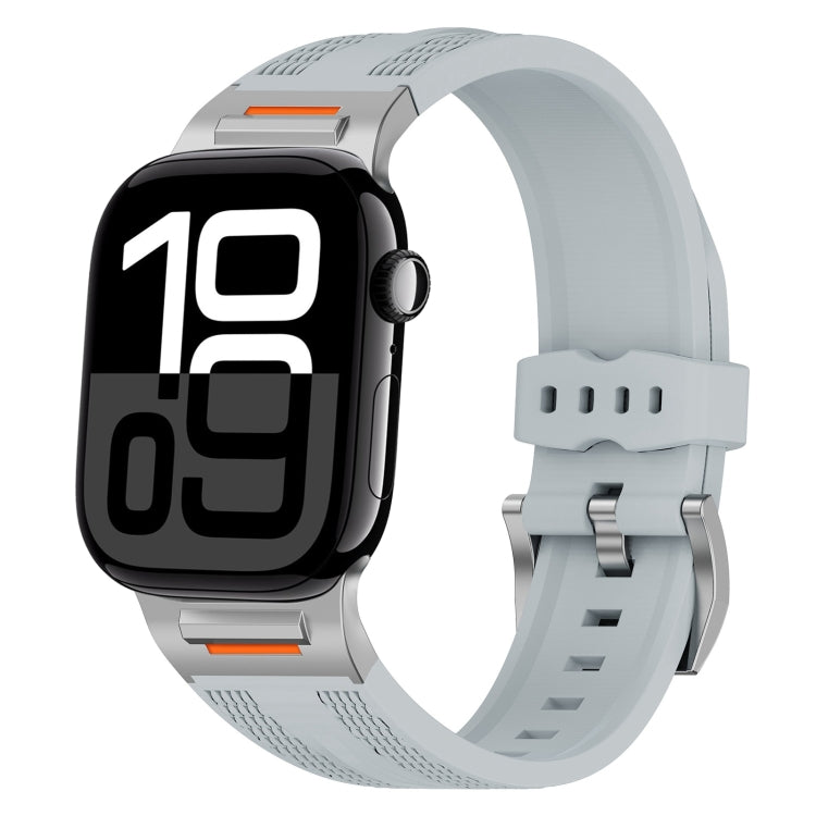 For Apple Watch 42mm / 41mm / 40mm / 38mm Trailblazer Woven Texture Silicone Watch Band(Cloudy Gray) by bashfashion