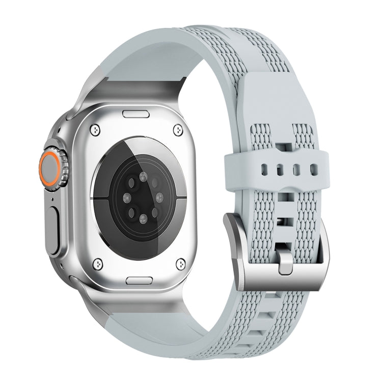 For Apple Watch 42mm / 41mm / 40mm / 38mm Trailblazer Woven Texture Silicone Watch Band(Cloudy Gray) by bashfashion