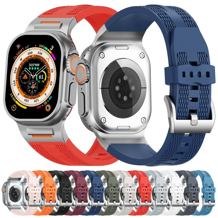 For Apple Watch 42mm / 41mm / 40mm / 38mm Trailblazer Woven Texture Silicone Watch Band(Midnight Blue) by bashfashion