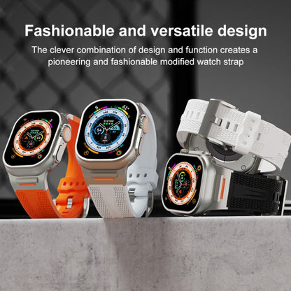 For Apple Watch 46mm / 49mm / 45mm / 44mm Trailblazer Woven Texture Silicone Watch Band(Starlight) by bashfashion